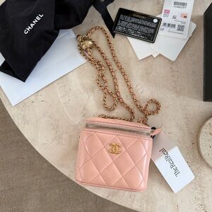 Chanel Pink Quilted Mini Vanity Bag
